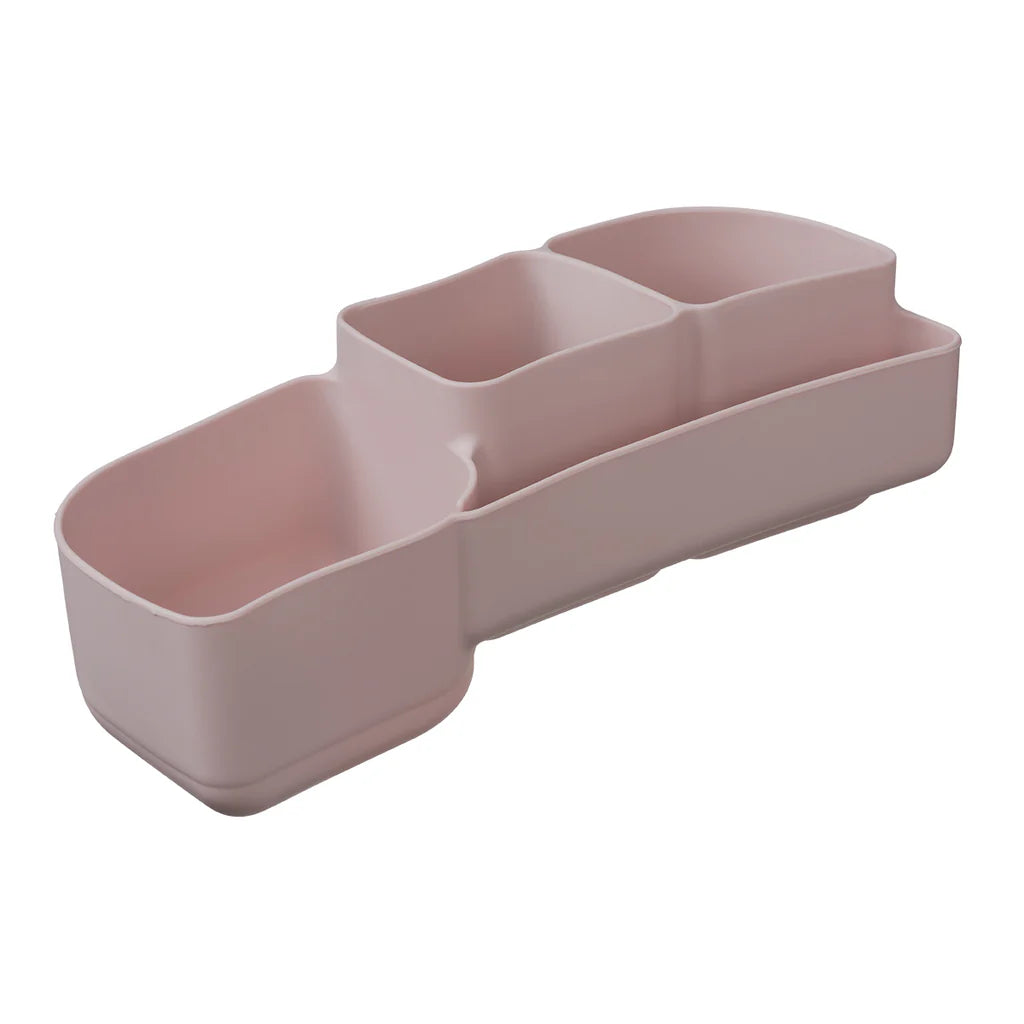 b.box Ssilicone bento tray with two compartments on a white background