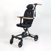 Moose Milo Co-Rider Stroller in black, front angle