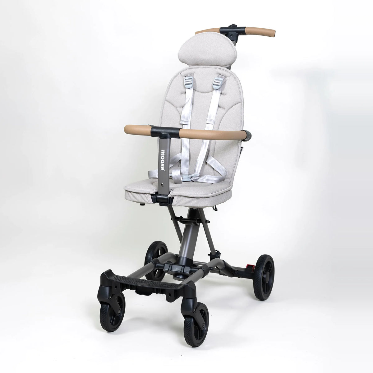 Moose Milo Co-Rider Stroller in cream, front angle