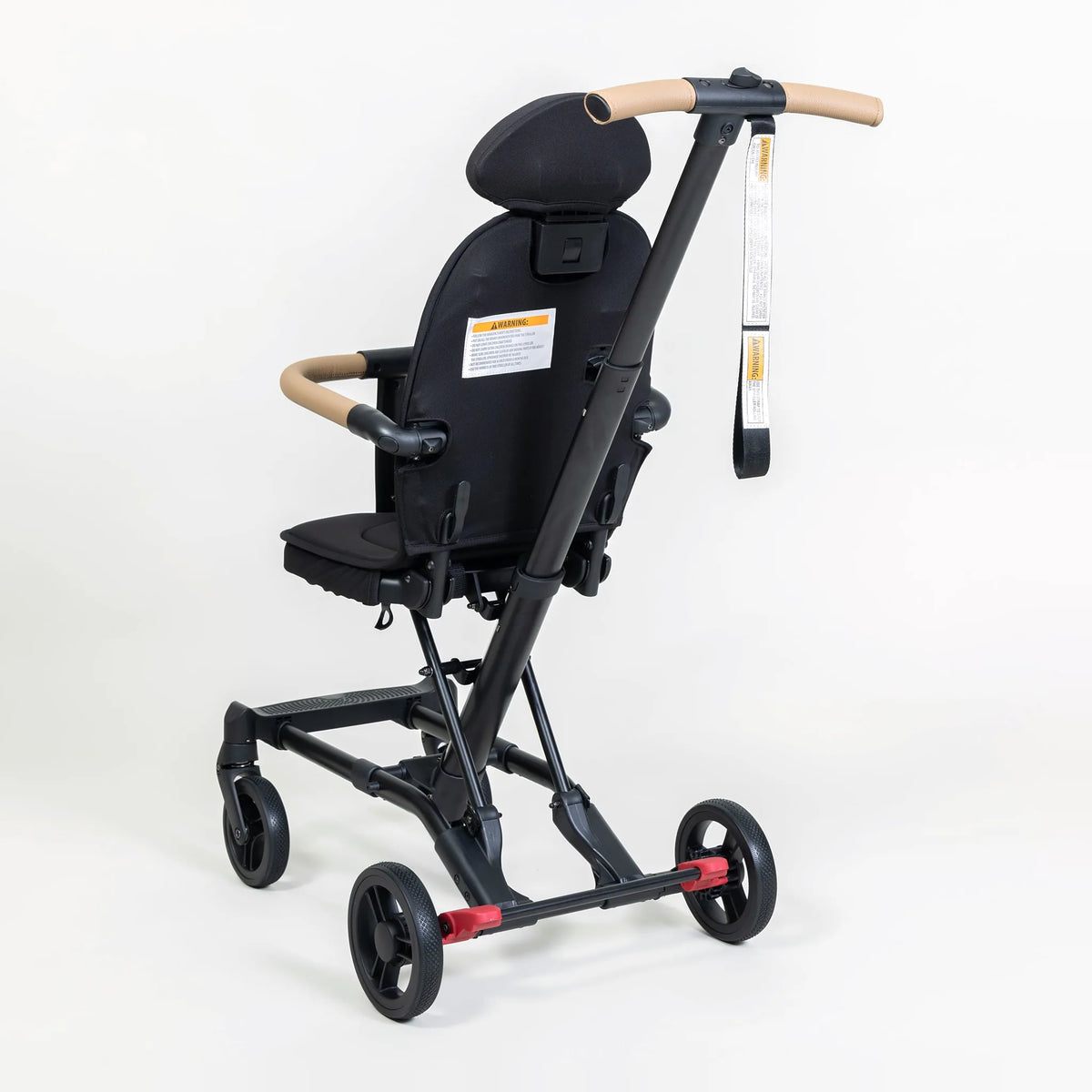Milo Co-Rider Stroller in black, rear view of the seat and handle