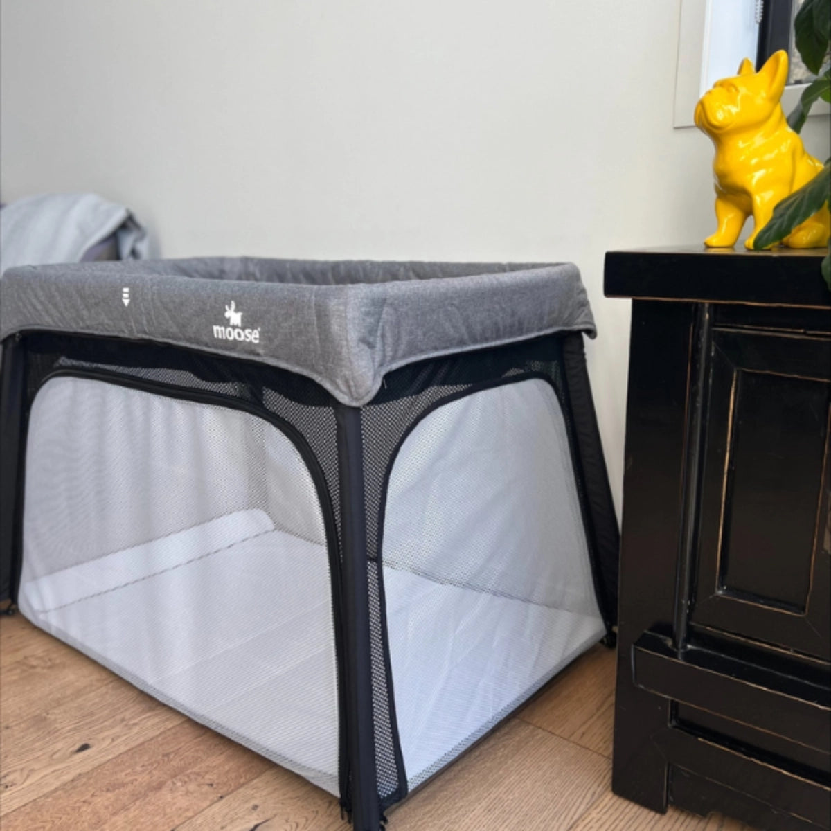 Moose Emmett Travel Cot (with Bassinet Level  & 2 FREE Mattress Protectors)