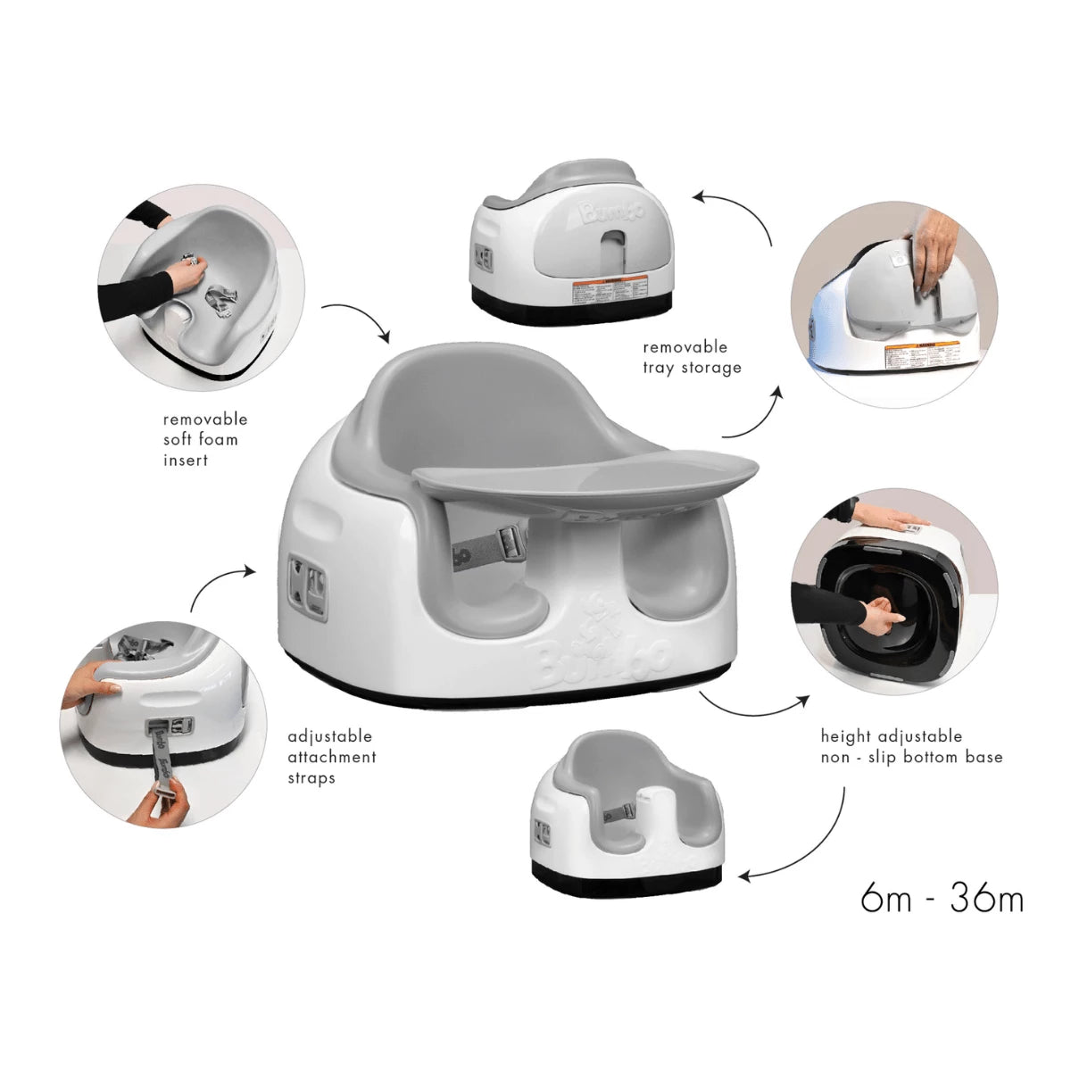 Bumbo 3-in-1 Multi Seat features and adjustable configurations