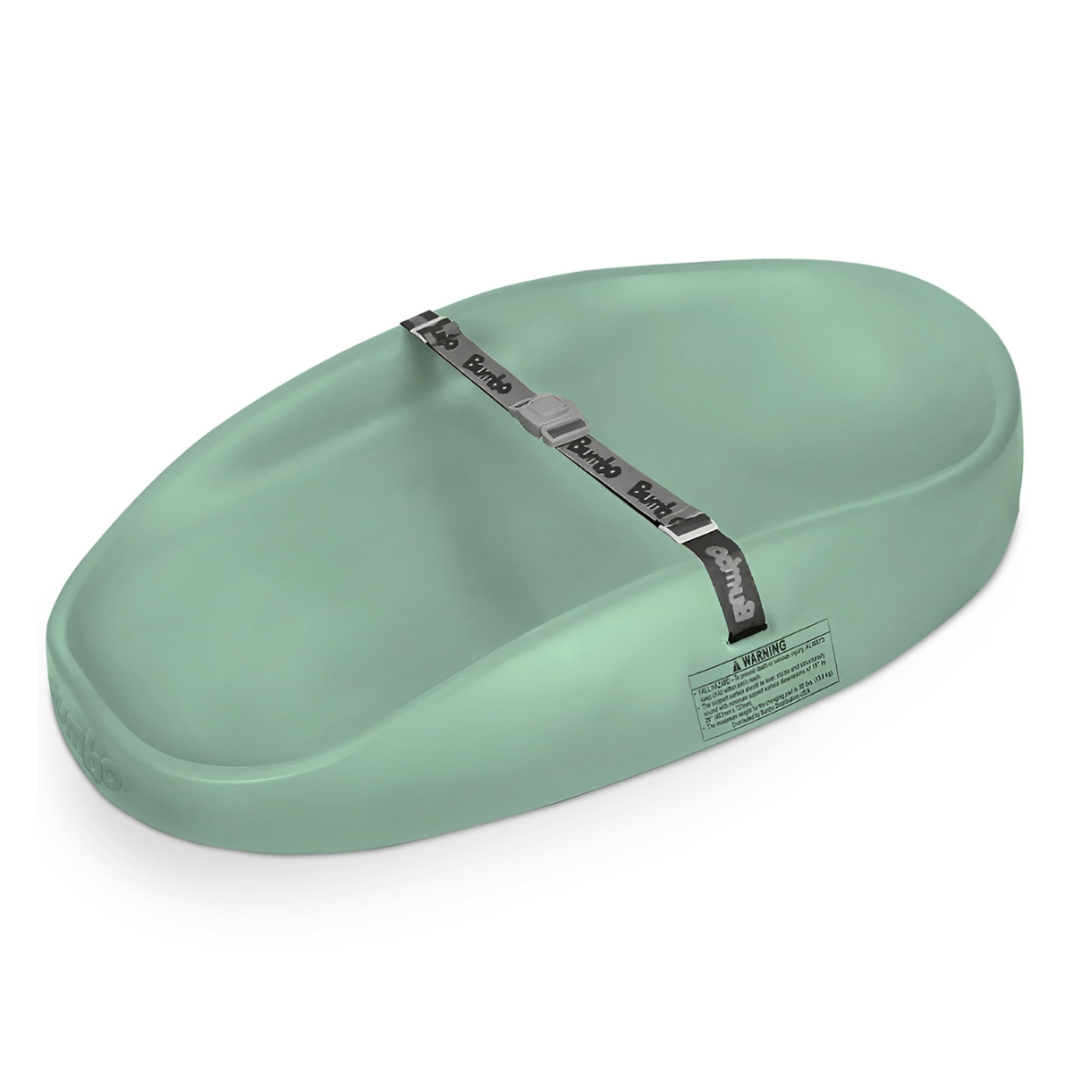 A hemlock color changing pad molded footbed or orthopedic support pad with a black branded strap across the top and a small warning label, shown on a white background.