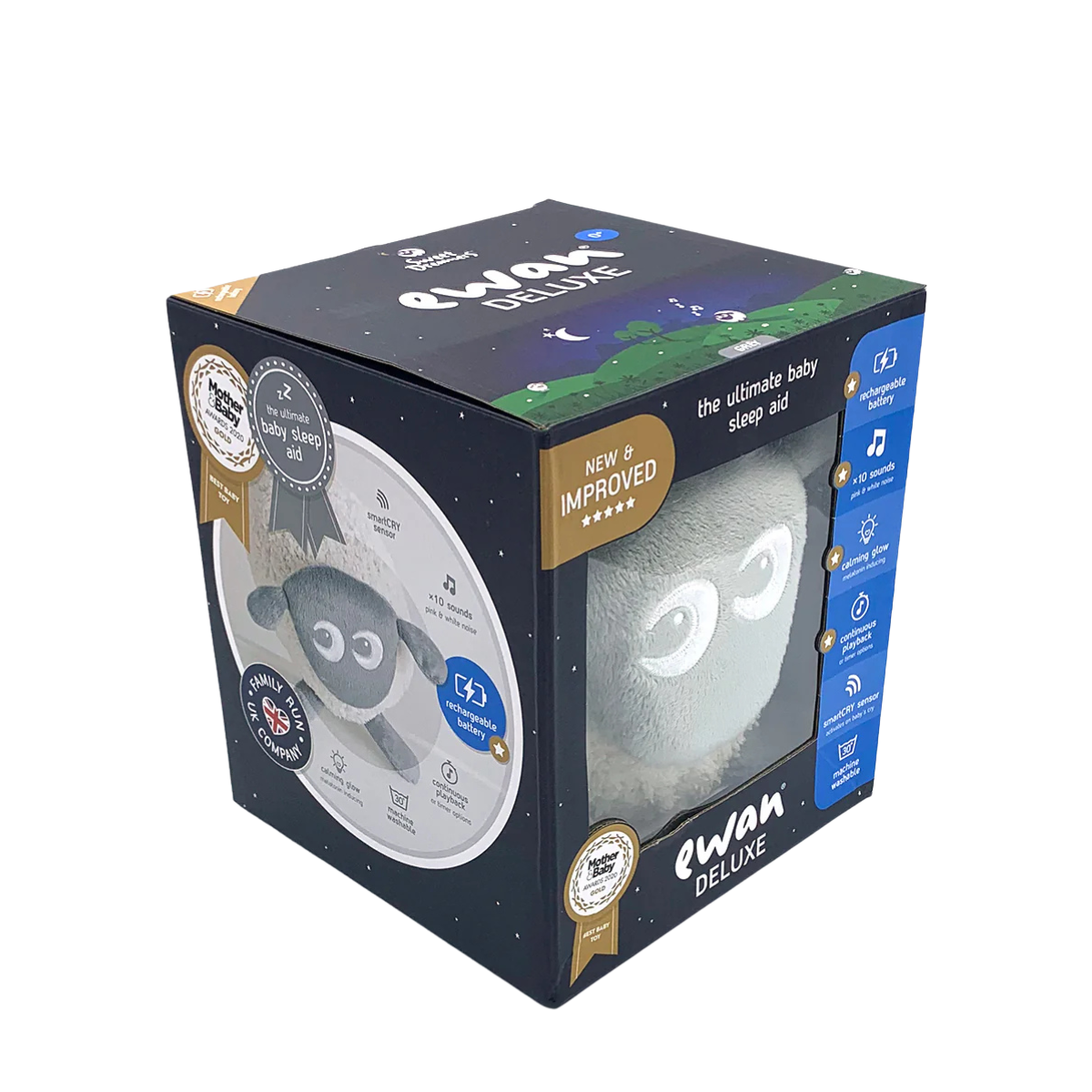 Ewan Deluxe baby sleep aid in its retail packaging