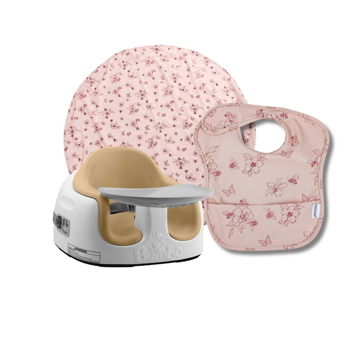 Bumbo Feeding Bundle | Baby Feeding Seat, Bib & Mess Mat Set NZ