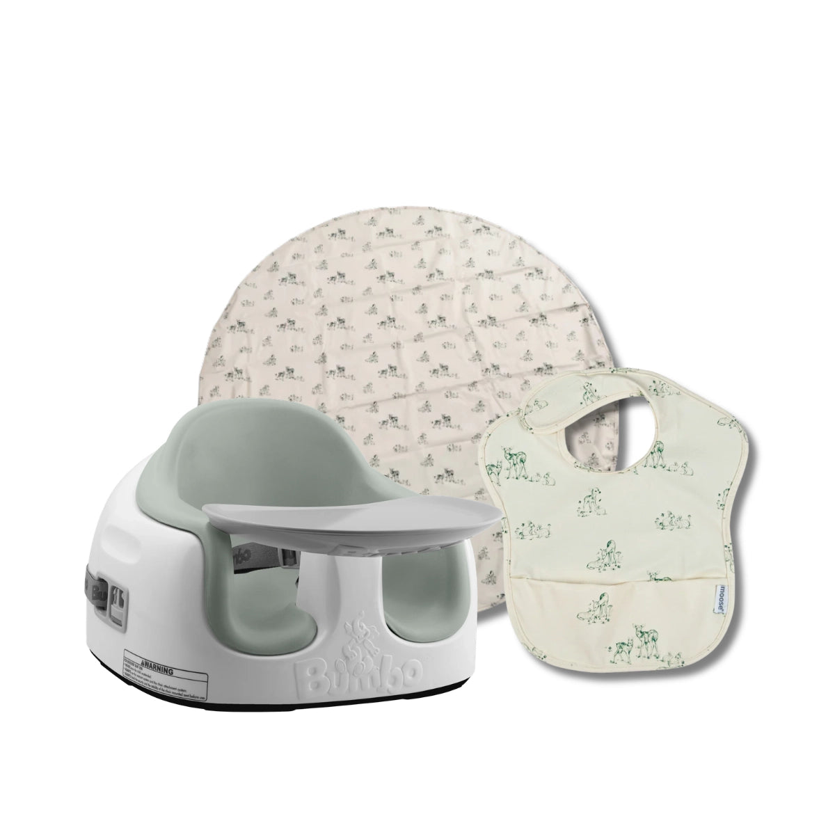 Bumbo Feeding Bundle | Baby Feeding Seat, Bib & Mess Mat Set NZ