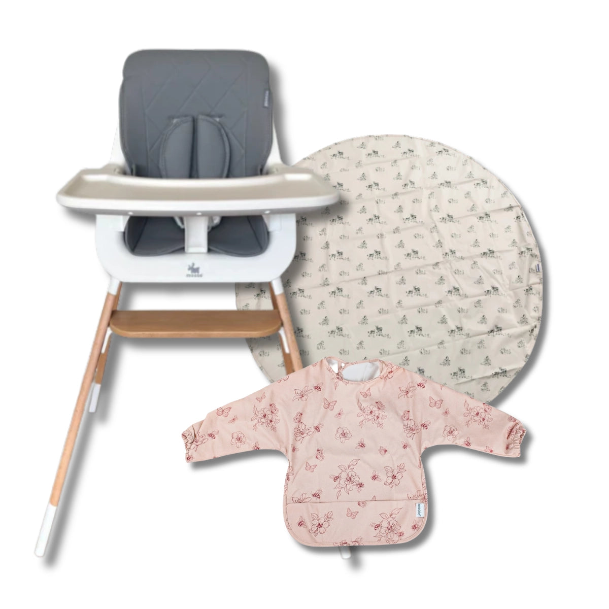 Moose Ted 2-in-1 Highchair and Stool  Feeding Bundle