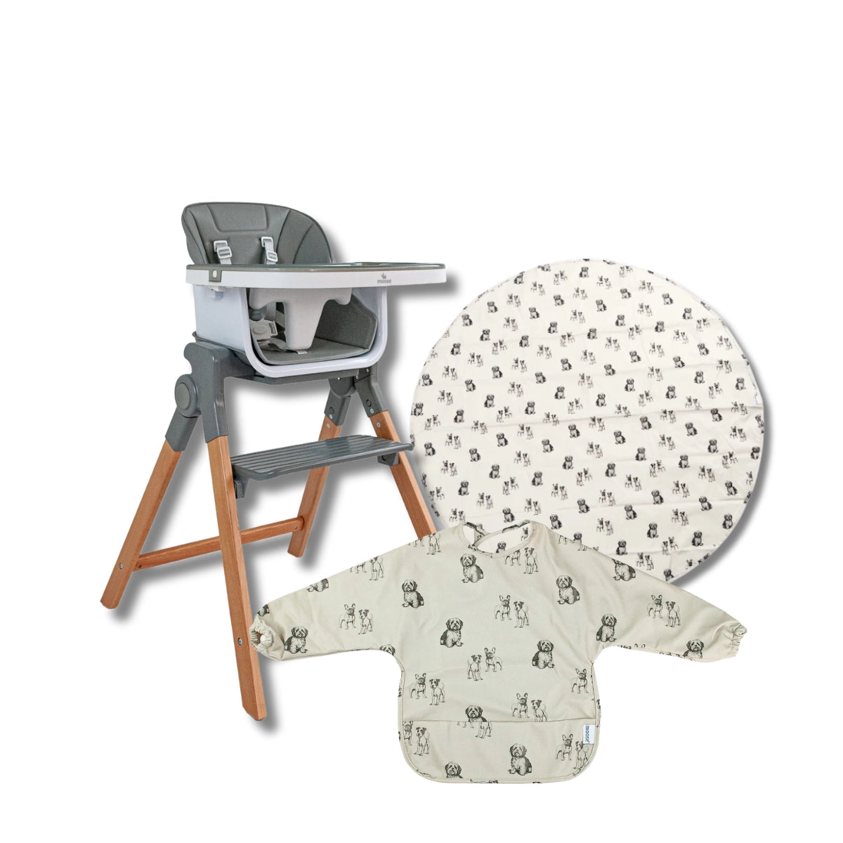 Moose Frankie 3-in-1 Foldable Highchair Feeding Bundle