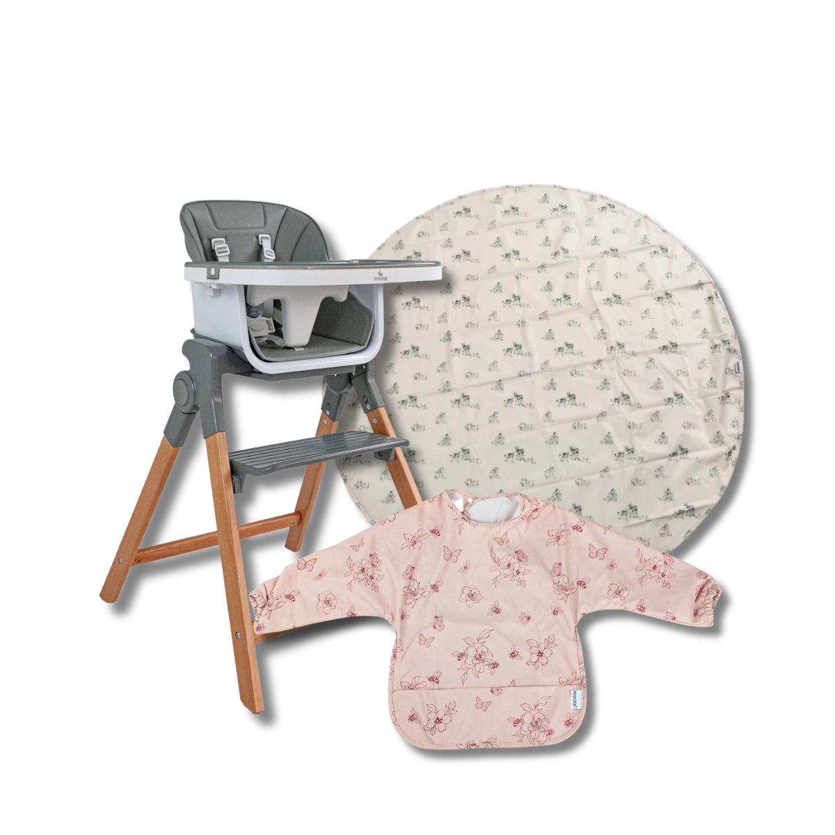 Moose Frankie 3-in-1 Foldable Highchair Feeding Bundle