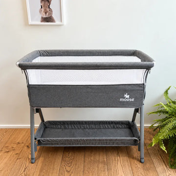Moose Eden Co-Sleeper Crib (with two FREE mattress protectors)